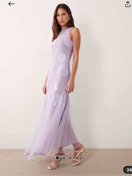 ASOS Dresses & Skirts - ASOS Lavender Sequin Polka Dot Mesh Maxi Dress - Women
